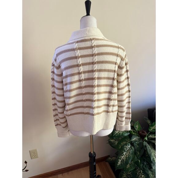 Talbots Cream and Tan Striped Sweater - Picture 4 of 4